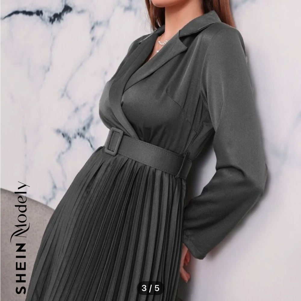 SHEIN Modern Grey Pleated Skirt